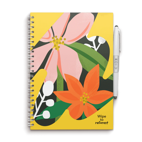 Uitwisbaar notitieboek hardcover Flower Vibes