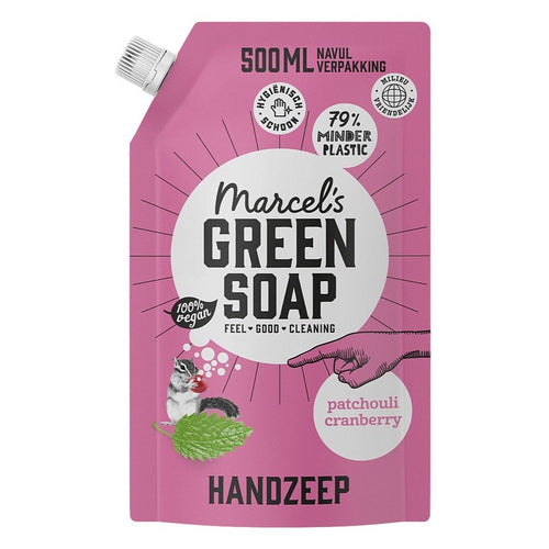 Handzeep navulling patchouli & cranberry